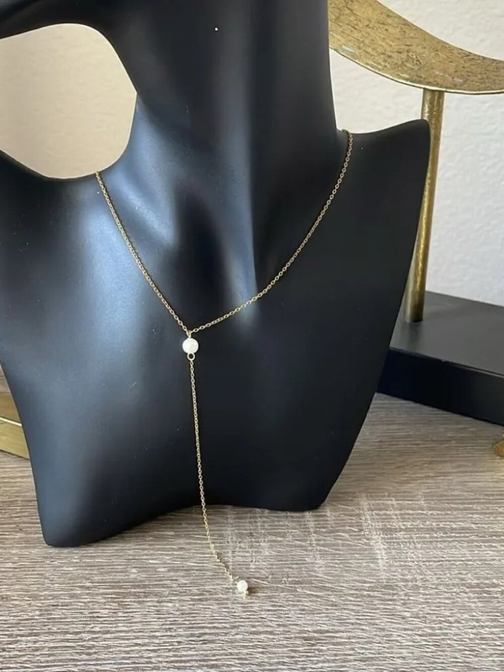 Y shape Pearl Accents necklaceN1021 - Picture 5 of 5